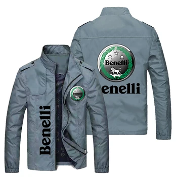 2023 Новая весенне-осенняя мотоциклетная повседневная мужская куртка Benali, винтажная ветрозащитная куртка с локомотивом, модная куртка с логотипом автомобиля, принт