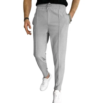 2023 Новые вертикальные хлопчатобумажные брюки с эластичной резинкой на талии Повседневные комфортные брюки