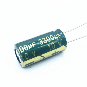 6шт 10 В 3300 МКФ 10 * 20 мм Конденсатор с алюминиевым электролитом с низким ESR 3300 мкф 10 В Электрические конденсаторы высокой частоты 20%