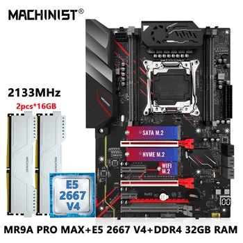 MACHINIST X99 Set Комплект Материнской платы LGA 2011-3 DDR4 ECC 16 ГБ * 2 оперативной памяти + процессор Xeon CPU E5 2667 V4 usb3.0 ATX MR9A PRO MAX
