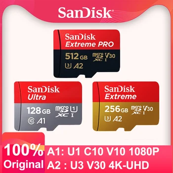 SANDISK Ultra Extreme 256GB Micro SD 128GB Карта Памяти 64GB 32GB Micro SD Карта SD / TF Flash 512GB Micro sd для Телефона Extreme Pro