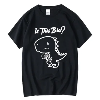 XIN YI Мужская футболка Высшего качества из 100% хлопка с забавным рисунком динозавра, мужская футболка с круглым вырезом и принтом, крутая футболка, мужс...