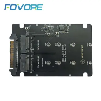Адаптер NVME Riser M.2 SSD к U.2 Адаптер 2в1 M.2 NVMe + M.2 SATA NGFF SSD к PCI-e U.2 SFF-8639 Адаптер PCIe M2 Конвертер Карты