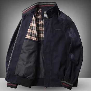 Высококачественная мужская куртка из 96% хлопка, весна-осень, свободная Повседневная одежда среднего возраста большого размера, зимняя одежда