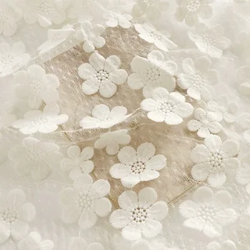 Высококачественная сетчатая лоскутная ткань с объемной вышивкой в виде цветов сливы cheongsam tissu