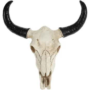Декор в виде коровьей головы с длинным рогом, настенные крючки, декоративное украшение для дома в виде животного, висящий Бык