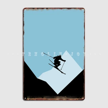 Катание на лыжах Дизайн металлической таблички для лыжника Дизайн плаката Клубный бар Кинотеатр Кухня Роспись Декор Жестяная Вывеска Плакат
