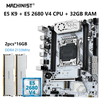Комплект материнской платы MACHINIS X99 С комплектом LGA 2011-3 xeon CPU E5 2680 V4 + ECC DDR4 2 * 16 ГБ оперативной памяти usb3.0 NVME M.2 k9 Четырехканальный