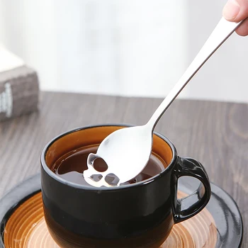 Кофейная ложка с черепом из нержавеющей стали, Креативная Чайная Ложка для перемешивания, Десертная Сахарная Ложка для кухонной барной посуды