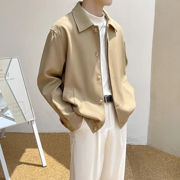 Куртки Мужские, однотонная минималистичная одежда Карго, Нежная японская мода Kpop в стиле ретро, повседневная одежда для подростков, унисекс, универсальная Chaqueta Tactical