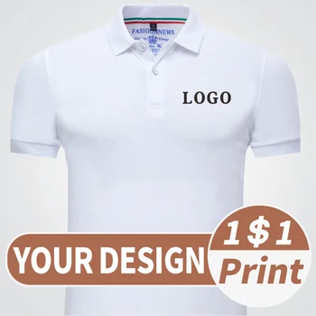 Летняя дешевая мужская рубашка поло с принтом повседневного логотипа с короткими рукавами и индивидуальным логотипом для рубашки поло с воротником-лацканом
