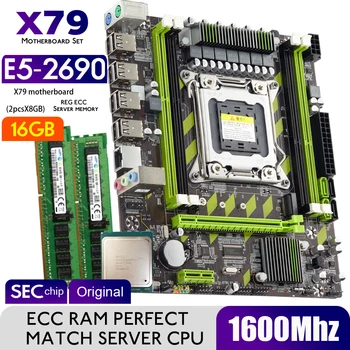 Материнская плата Atermiter X79 с процессором XEON E5 2690 2* 8 ГБ = 16 ГБ DDR3 1600 МГЦ REG ECC RAM Memory Combo Kit Комплект Сервера NVME SATA