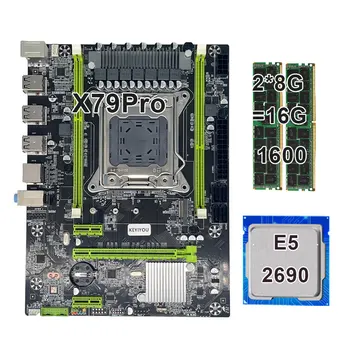 Материнская плата KEYIYOU X79 pro с XEON E5 2690 2*8 ГБ = 16 ГБ DDR3 1600 МГЦ 12800R REG ECC RAM Memory Combo Kit Set NVME SATA Serve