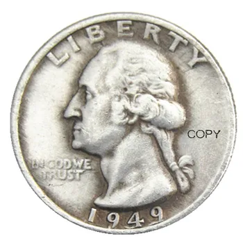 Монета-копия с серебряным покрытием Washington Quarter 1949 года выпуска США