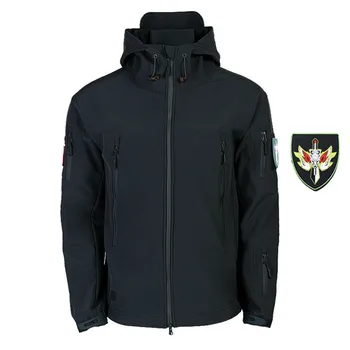 Мужская тактическая куртка, походные куртки, одежда из мягкой кожи акулы, ветровка, капюшон летного летчика, военная флисовая полевая куртка