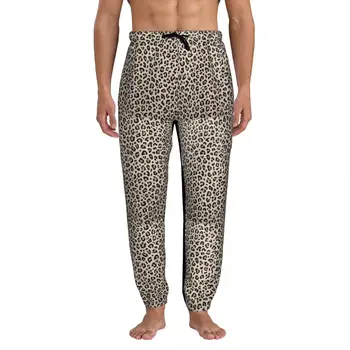 Мужские спортивные штаны для бега трусцой с леопардовым принтом и карманами, спортивные штаны с открытым низом