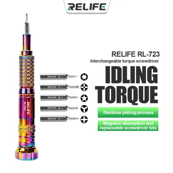 Набор цветных отверток RELIFE RL-723 со Сменными головками для ремонта электронных устройств, включая мобильные телефоны