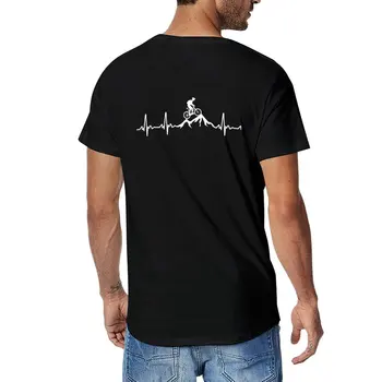Новый горный Велосипед Heartbeat Забавный MTB Dirt Bike Рубашка футболки графические футболки футболка man Мужские футболки