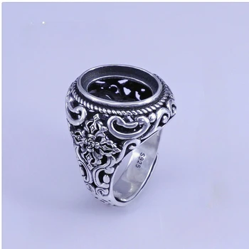 Оправа для серебряного кольца с марказитом 12мм *16мм, оправа для мужского кольца с драгоценным камнем Кабошон, изготовление ювелирных изделий из серебра 925 пробы
