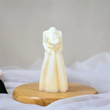 Свадебное платье Платье Свеча Силиконовая форма DIY Безликая Форма для жениха и невесты из эпоксидной смолы Гипсовая Форма для ароматерапевтической свечи из смолы