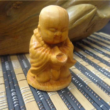Тканевая сумка Taihang Cliff Будда Майтрейя, фигурка маленького монаха, ручная работа, вырезанные из корня кусочки резьбы по дереву, маленькие украшения